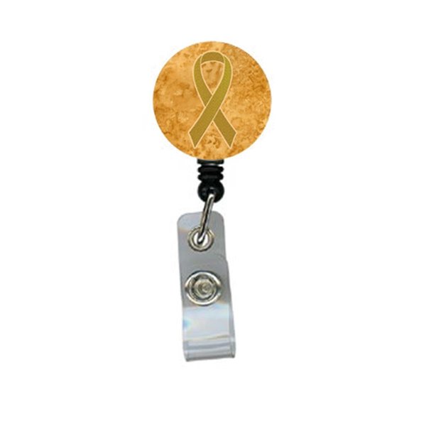 Carolines Treasures Gold Ribbon for Childhood Cancers Awareness Retractable Badge Reel AN1209BR